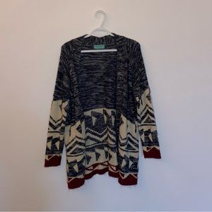 Tribal print cardigan size small comfy
